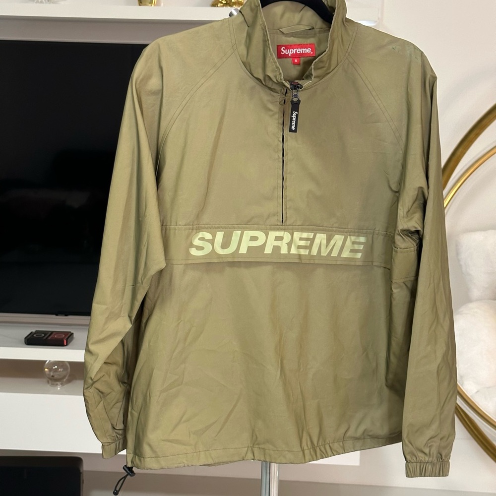 supreme jacket mens small Reflective Half Zip Up Windbreaker
